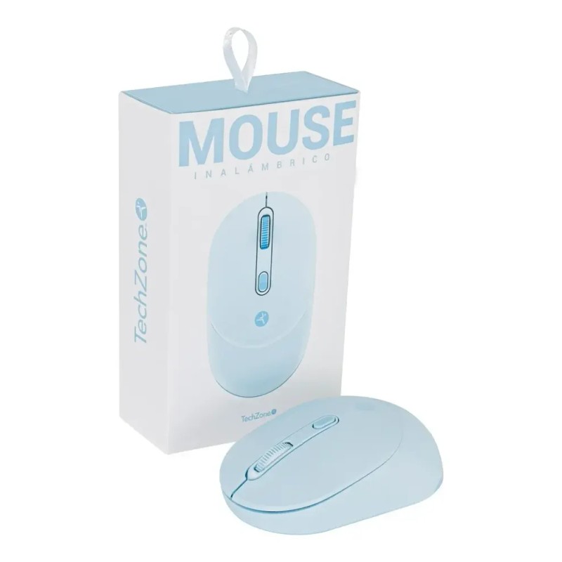 Mouse Techzone Inalámbrico Click Silencioso 1600 Dpi Azul