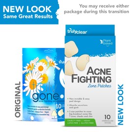 Truly Clear Large Acne Pimple Patches for Face & Body - Hydrocolloid Blemish & Zit Patches for Face & Body - Plant-Based, Cruelty-Free Acne Zone Solution - Overnight Results - 10 Count