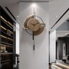 FIXNEO Large Wall Clocks Decorative with Temperature Display℃, Silent Unique