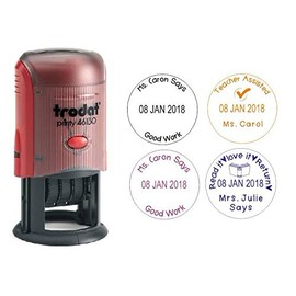 Trodat Printy 46130 Custom Round Die Plate Dater Self Inking Stamp
