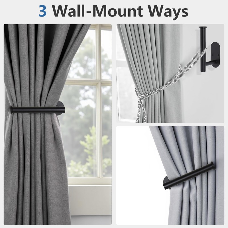 2Pcs Curtain Holdbacks, Screw-in Curtain Tiebacks Curtain Tie Backs Curtain