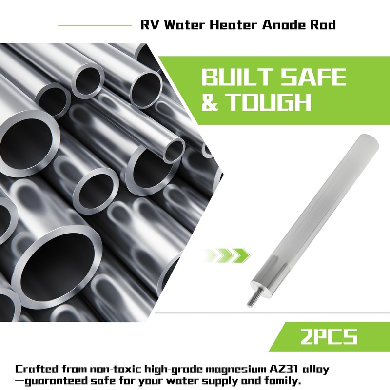 7738007315 Anode Rod for Water Heater RV, 5⅛ Inch Magnesium