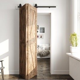 ALAMEDADT 46 inch Bi fold Sliding Door Hardware Kit for Double 21" Biford Closet Barn Doors, Top-Mount, Space Saving and Easy to Assembly (Track Only, No Door)