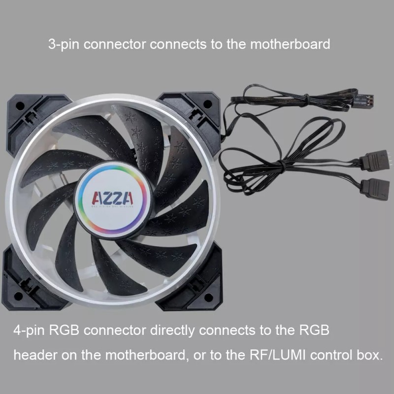 AZZA Hurricane RGB LED Gaming PC Case Cooling Fan 120mm