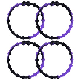 Black Purple PRO Hair Ties: Easy Release Adjustable for Every Hair Type PACK OF 4