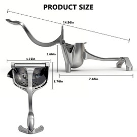 Manual Juicer and Lemon Squeezer, Heavy Duty 0.6L Aluminum Citrus Juicer - Orange Press, Easy Clean Handheld Juice Extractor for Grapefruit, Pomegranate