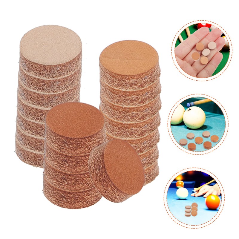BESPORTBLE 2sets Billiard Tip Head Leather Pool Tips Pool Necessity