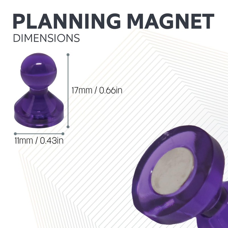 Magnet Expert Small Purple Acrylic Push Pin Magnet - 11mm