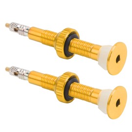 Dilwe Tubeless Valve Stem, 1 Pair Mountain Bike Tubeless Air Valve Stem Alloy Presta Valve Extender Accessories (Gold) and Bicycle Spare Parts, Bicycles & Accessories