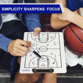Basketball Clipboard for Coaches, Premium Durable Dry Erase Basketball White Board, Simplicity Sharpens Focus, Tactical Basketball Coaching Clip Boards, Sporting Goods Clipboards, Achiwish