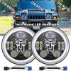 JESUO For 2003-2009 Hummer H2 Pair 7" inch Round LED