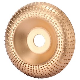 2 Pieces Upgraded Version Angle Grinder Wood Carving Disc Wood Carving Tools 100mm Wheel Carbide Grinding Disc Polishing Shaping Grinding Disc for Angle Grinder 16mm (Gold)