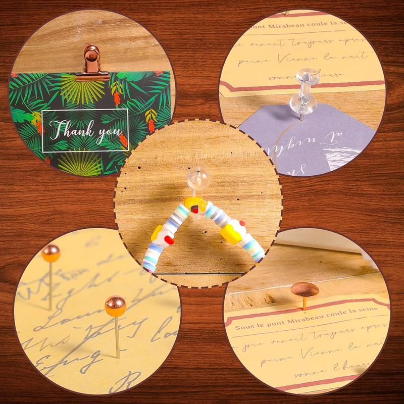 AIMALL 465 PCS Pushpin and Clip Set, Rose Gold Map