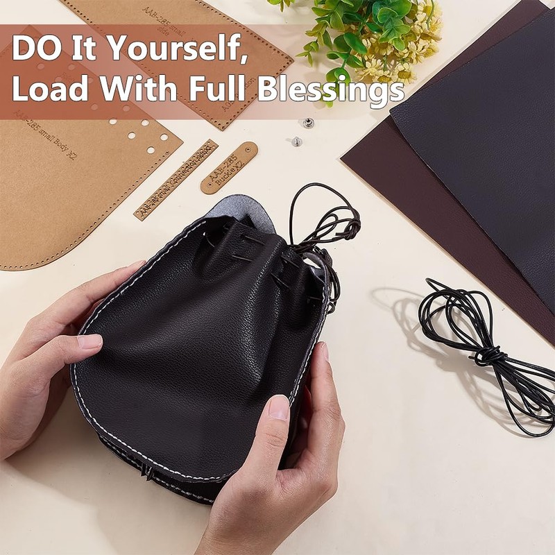 FREEBLOSS 2set Leather Bag Making Kit DIY Leather Bag Kit