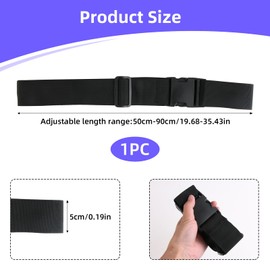 Wheelchair Seat Belt Adjustable Buckle Strap Wide 5cm Safety Lap Seat Restraint Leg Chest Waist Belt Extra Long Seatbelt for Mobility Scooters Elderly Patients (Black, 180 × 5 cm)