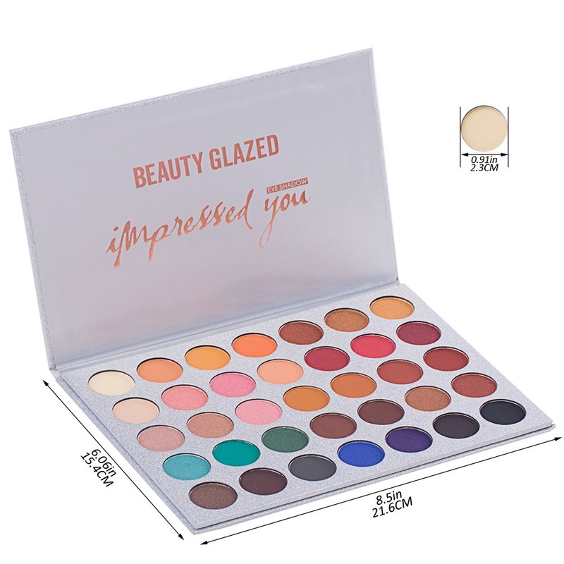 Beauty Glazed Eyeshadow Palette and Makeup Brushes, Matte Shimmer Eye