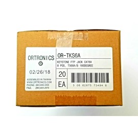 ORTRONICS TKS6A OR-TKS6A (Box of 20) Keystone FTP Jack Cat 6A 8 POS T568A/B 180°