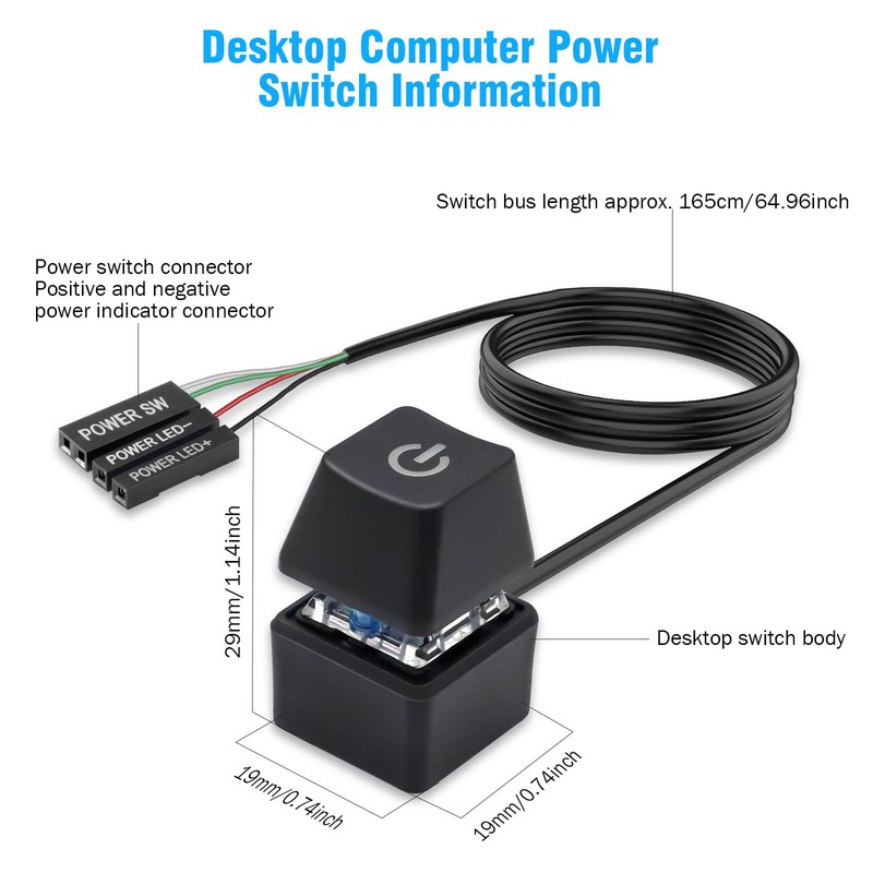 Power Switch for Desktop Computers PC Power Button External Desktop