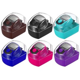 Kellegour 6 Pieces Electronic Finger Counter,Colors Electronic Finger Counter,ABS Handheld Counters Clicker with Box,6 Colors Mini LCD Digital Display Hand Tally Counter,for Knitting,Crochet,Coaching,