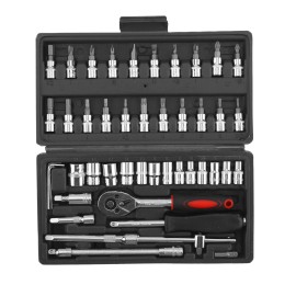 Unbranded 46 Piece 1/4" Drive Socket Wrench Ratchet Driver Set Screwdriver Tool with Case