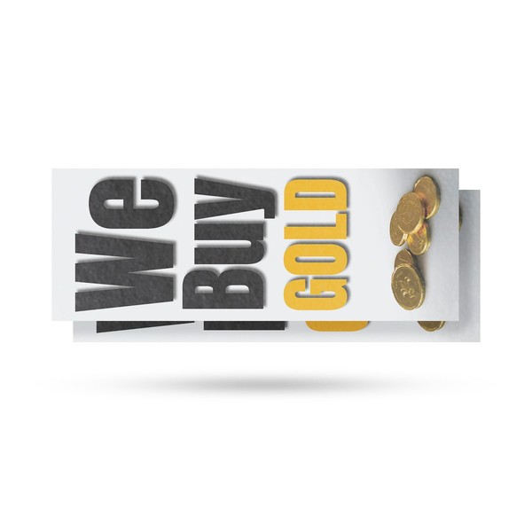 We Buy Gold Vertical Vinyl Decal 2 Pack of 12