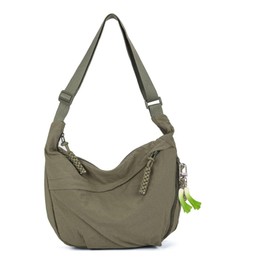 Nylon Crescent Crossbody Bag for Women Men Small Crescent Bag Bag Dumpling Bag Moon Shoulder Bag Hobo Bag (Green)