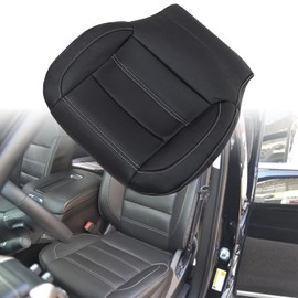 SecosAutoparts Driver Bottom Replacement Perforated Leather Seat Cover #H2X Jet Black Compatible with GMC Sierra 1500 2500 3500HD Denali Yukon 1500 XL Denali 2014 2015 2016 2017 2018 2019