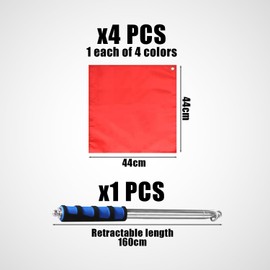 1 Blue Flagpole with 5 Color Flags,Telescopic Flagpole,Stainless Steel Hand Flagpole,Portable Flagpole,Suitable for Hanging Flags,Teaching Etc