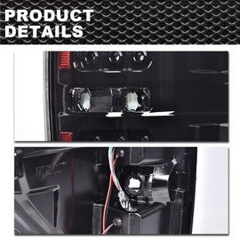 CNNELL LED Tail Lights Assembly Rear lights Compatible with Ford F150 2009-2014 Tail Lamp [3D RED LED C-BAR]