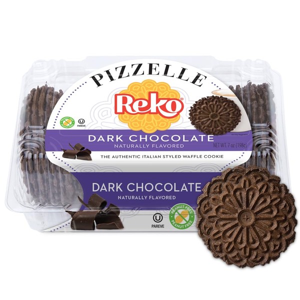 Reko Pizzelle Authentic Italian Style Waffle Cookie, Chocolate, 7 Ounce (Pack of 1)