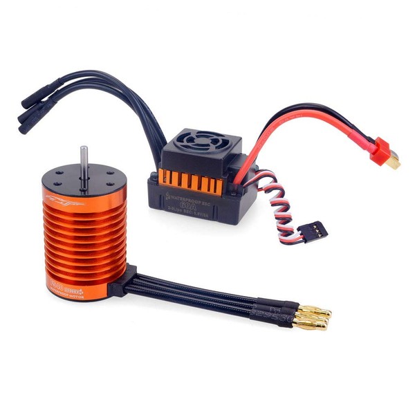 Fasizi Waterproof F540 3300KV Brushless Rc Car Motor +60A ESC