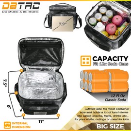 DBTAC Tactical Lunch Bag for Men Women, 12 Cans Insulated Lunch Box for Adult | 9L Leakproof Lunch Cooler Tote for Work Office Outdoor Travel | Soft Easy To Clean Liner x2, LE Camo