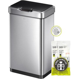 50 Liter / 13.2 Gallon Touchless Rectangular Motion Sensor Trash Can, Brushed Stainless Steel Finish-Various sizes available-1.23-01 - Size: 80 Liter