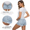 Foucome Maternity Jean Shorts Wide Elastic Band Maternity Shorts for
