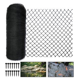 Meanchen Pond Netting 15 X 20 FT,Pond Netting for Leaves,Pond Cover Net Protects Koi Fish from Birds, Cats and Predators,Black