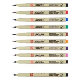 PIGMA MICRON Sakura Fineliner Brush Set of 9 + 1