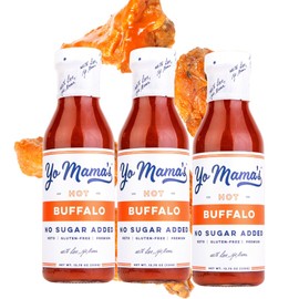 Yo Mama’s Foods Keto Hot Buffalo Dipping, Marinade & Wing Sauce - Pack of (3) - Low-Zero Carb, No Sugar Added, Whole30, Paleo, Gluten and Soy Free, and Low Calorie!