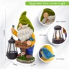 Olekki Garden Gnomes Outdoor - Flocked Gnome Statue Holding Lantern