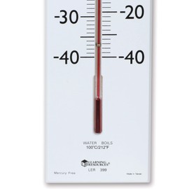 Learning Resources Giant Fahrenheit and Celsius Classroom Thermometer, 30" Length, White, Multi-color