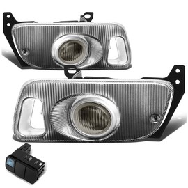 DNA MOTORING FL-HC922-SM Front Bumper Fog Light Driver & Passenger Side Enhance visibility [Compatible with 92-95 Honda Civic Coupe/Hatchback]