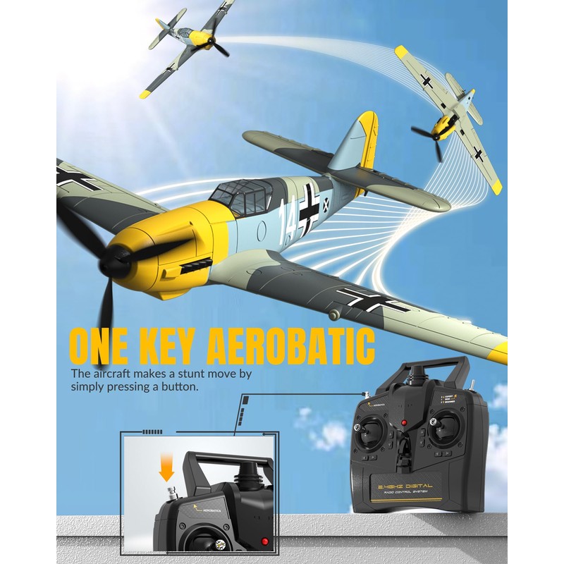 volantexrc RC Plane, 4 Channel Remote Control Airplane BF109 Fighter