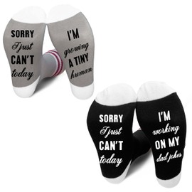 EJGFS Funny Couple Socks for New Dad & New Mom, ‘Sorry I Just Can’t Today’ Novelty Socks Gifts for Mom-to-be&Dad-to-be, Favors for Christmas, Anniversary, Valentine’s Day, etc. (099)