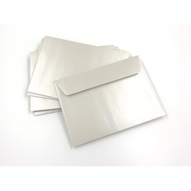 50 Pearlescent Envelopes, White Pearl, Pearls, Pearl Effect, C6 = 162 x 114 mm, Peel and Seal, Premium: 100 g/m²