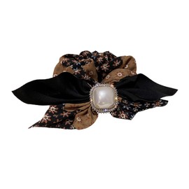 FOMIYES Pearl Bow Hair Tie Set 4-Piece Elastic Hair Bands for Women Decorative Scrunchies Rhinestones for Weddings and Parties