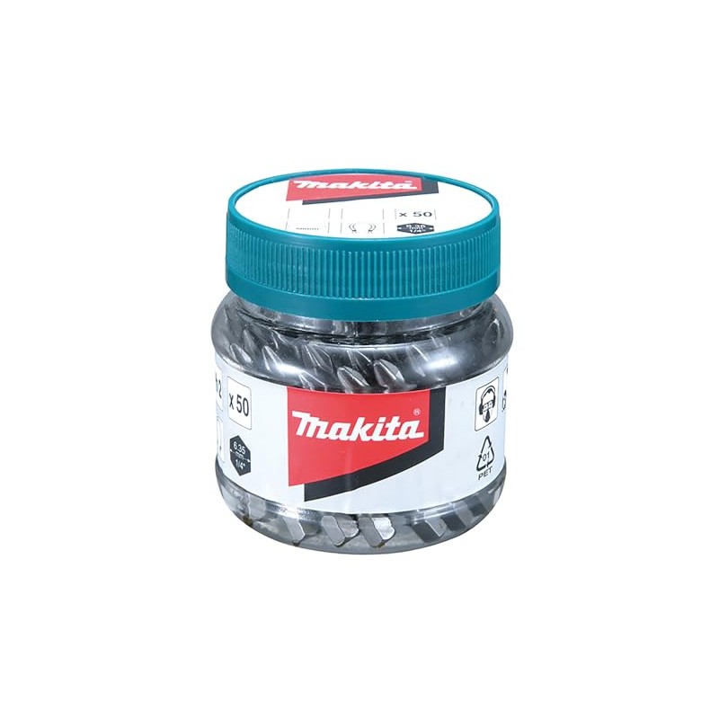 Makita B-26509 50 Piece Screw Bits PZ2x50mm