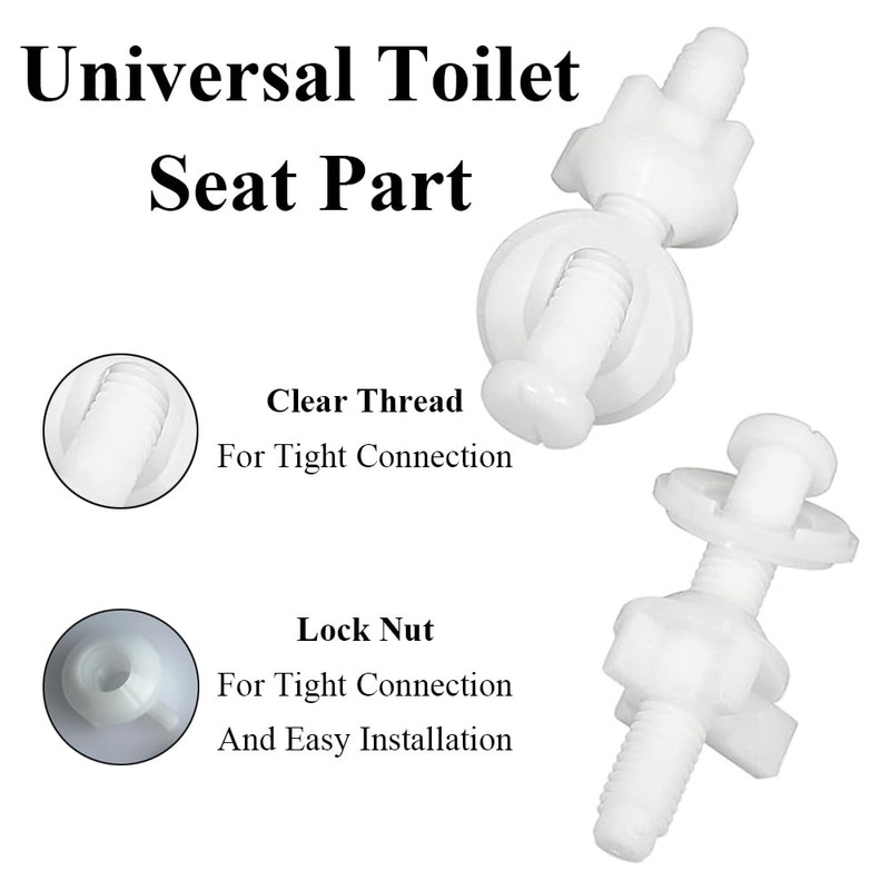 Toilet Seat Replacement Kit Made of Plastic, Toilet Seat Bolts