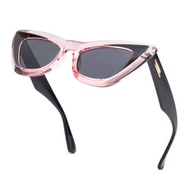 ESAVIA Trendy Sunglasses for Women Shadow Tinted Lens Sun Glasses Anti Glare Block UV400 for Driving and Hiking (Cateye - Pink)