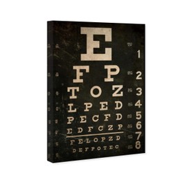 The Oliver Gal Artist Co. People and Portraits Wall Art Canvas Prints 'Eye Test' Home Décor, 16" x 24", Gold, Black