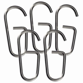 HKD Curtain Hooks (Pack of 5) Made of Stainless Steel, Suitable for PHOS Shower Curtain Rods, Spin Hooks, Curtain Hooks, Curtain Rings, Eyelets, Stainless Steel Hooks, Curtain Hooks, Shower Rings