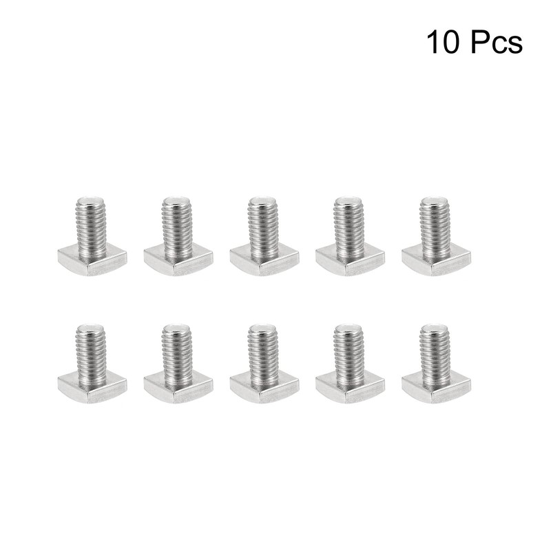 sourcing map Square Head Bolt, 10pcs M6x10mm Fully Thread 304